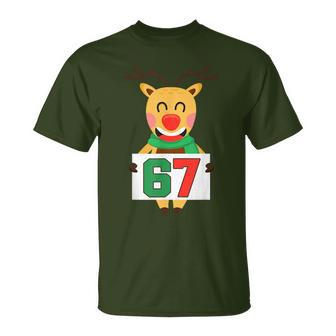 Reindeer Six Seven Christmas 67 Meme Xmas Boys Girls T-Shirt - Thegiftio UK