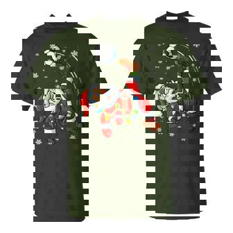 Retro Santa Playing Soccer Pjs Christmas Xmas Boy T-Shirt - Thegiftio