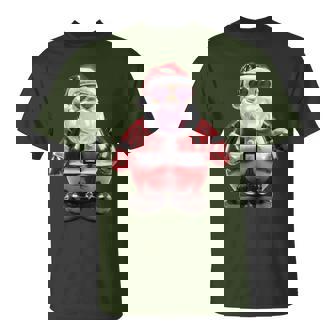 Santa Bubble Gum Pink Sunglasses Christmas Retro Xmas T-Shirt | Seseable FR