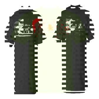 Santa Cookie Chasing Gingerbread Man Cookie Costume T-Shirt - Thegiftio