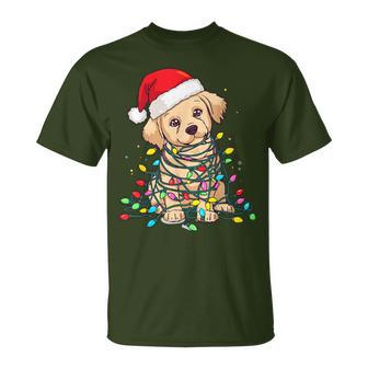 Santa Labrador Retriever Christmas Lights T-Shirt - Thegiftio UK