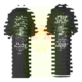 Santa Reading 67 Meme Christmas Teacher Book Lover T-Shirt | Seseable CA