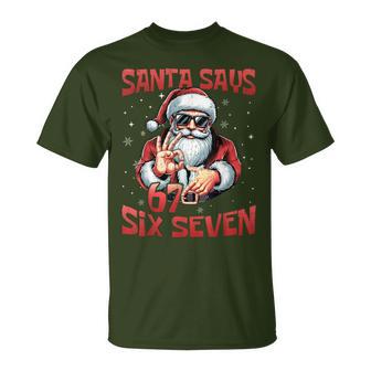 Santa Says Six Seven Christmas 67 Meme Xmas Boys Girls T-Shirt - Thegiftio UK