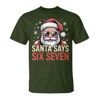 Santa Says Six Seven Retro Christmas Humor T-Shirt - Thegiftio UK