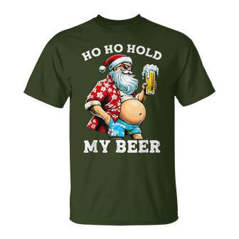 Santa With Sunglasses And Beer Christmas T-Shirt - Thegiftio UK