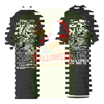 Skeleton In Coffin 67 Meme Humor Santa Hat Christmas T-Shirt - Monsterry