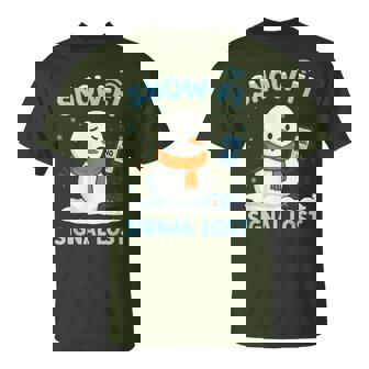 Snow-Fi Signal Lost Cute Christmas Xmas Snowman Pun T-Shirt | Mazezy