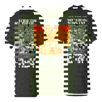 Thanksgiving Wait Your Turn Fat Boy Turkey & Santa T-Shirt - Monsterry