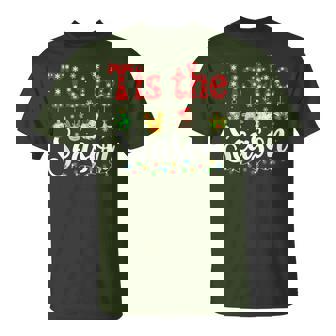 Tis The Season Christmas Tree Santa Xmas Pajama T-Shirt - Monsterry