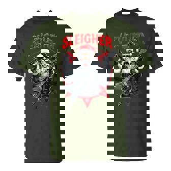 Xmas Christmas Guitar Santa Sleigher Heavy Metal Rock T-Shirt - Thegiftio