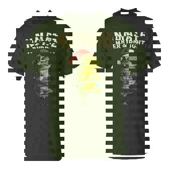 Yoga Frog Christmas Lights Namaste Holiday Vibes T-Shirt - Monsterry