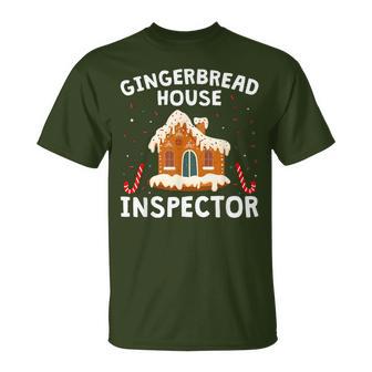 Gingerbread House Inspector Cookie Baking Christmas T-Shirt | Mazezy