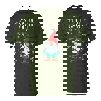 God Jul Swedish Tomte Gnome Scandinavian Merry Christmas T-Shirt - Monsterry