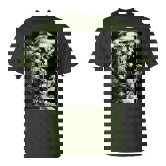 Gothic Skeleton Santa Guitar Christmas Rocker Punk Grunge T-Shirt - Monsterry