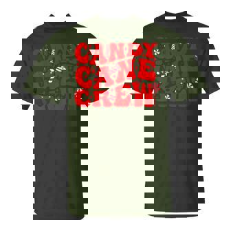 Groovy Candy Cane Crew Christmas Matching Family Candy Xmas T-Shirt | Seseable CA