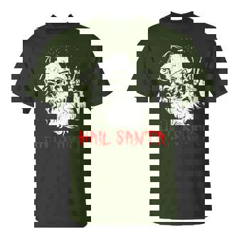 Hail Santa Christmas Pajamas Heavy Metal Xmas Holiday T-Shirt | Mazezy