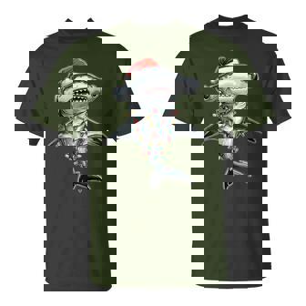 Hammerhead Shark Christmas Hat Xmas T-Shirt - Monsterry