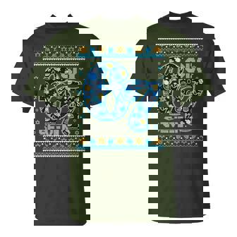 Hanukkah 67 Festive Dreidel Ugly Sweater Jew Six Seven 6 7 T-Shirt - Monsterry