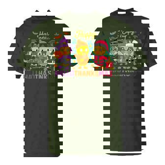 Happy Hallothanksmas Goose Halloween Thanksgiving Christmas T-Shirt - Seseable