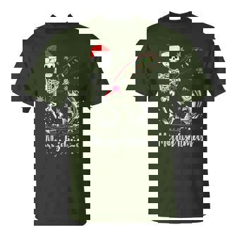 Happy Merry Fishmas Christmas Skeleton Lover Fishing T-Shirt - Monsterry