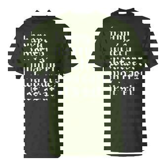 Happy Merry Whatever Who Cares Lets Eat Xmas Saying T-Shirt | Mazezy