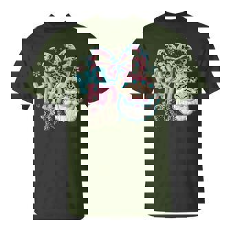 Ho Ho Ho Faux Crochet Leopard Santa Xmas Holiday Christmas T-Shirt | Seseable CA