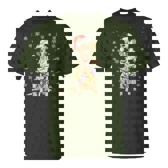 Holiday Santa Hat & Christmas Light Xmas Labrador Dog T-Shirt - Thegiftio