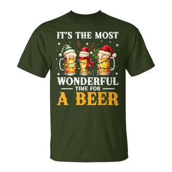 It's Most Wonderful Time For A Beer Drinking Merry Christmas T-Shirt - Thegiftio UK