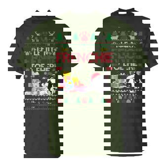 I Left My Frenchie To Be Here French Bulldog Ugly Christmas T-Shirt - Thegiftio