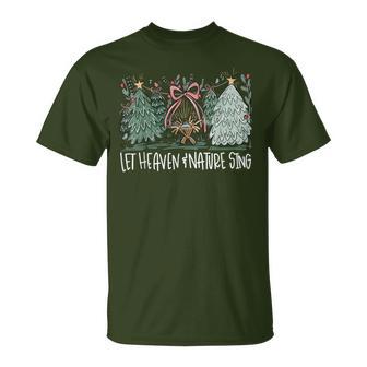Let Heaven & Nature Sing Christmas Baby Jesus Christian Xmas T-Shirt - Thegiftio UK