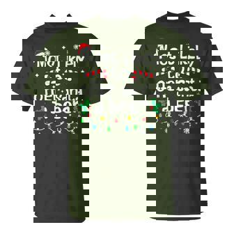 Most Likely To Offer Santa A Beer Christmas Matching Family T-Shirt | Mazezy