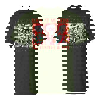 Look At Me Being All Festive And Shit Christmas Skeleton T-Shirt - Monsterry