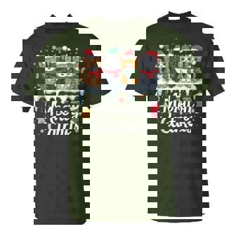 Meowy Catmas Cat Christmas Tree Xmas Boys Girls Cat T-Shirt - Seseable