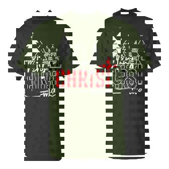 Merry Christ Mas Christian Christmas Jesus Christmas Family T-Shirt | Mazezy