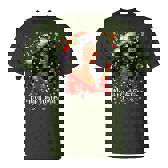 Merry Christmas African American Melanin Pjs Xmas Women T-Shirt - Thegiftio