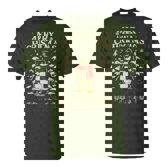 Merry Christmas Kawaii Penguin With Sunglasses Winter Xmas T-Shirt | Mazezy