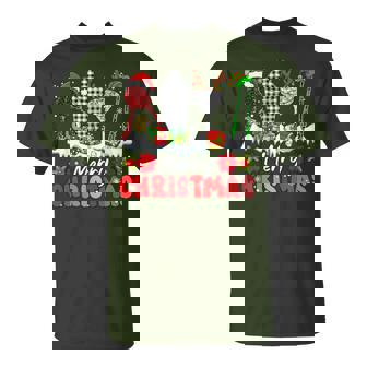 Merry Christmas Leopard Colorful Bartender Tools Santa Elf T-Shirt | Seseable CA