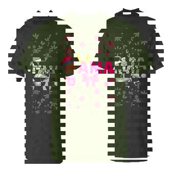 Merry Christmas Pink Bows Mama Mothers Moms Mums Xmas Hat T-Shirt - Thegiftio