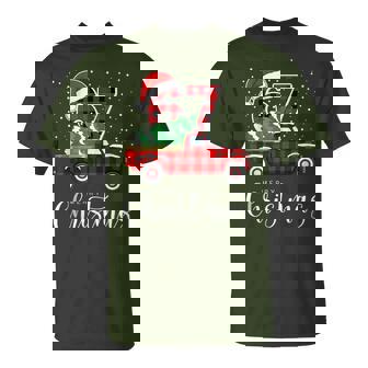 Merry Christmas Red Plaid Truck 67 Christmas Retro Vintage T-Shirt - Monsterry