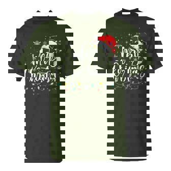 Merry Christmas Santa Hat Snowflakes Lights Women T-Shirt | Seseable CA