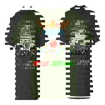 Merry Jeepmas Ugly Light Reindeer Christmas T-Shirt | Seseable CA