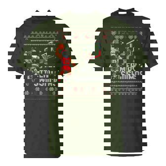 Merry Swishmas Basketball Santa Ugly Christmas T-Shirt | Seseable CA