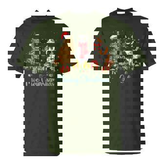 Moewy Christmas Cute Cat Santa Hat Xmas Girl T-Shirt - Thegiftio