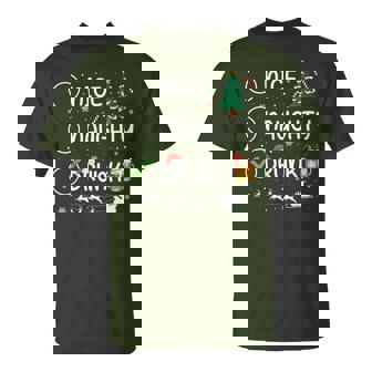 Naughty Nice Drunk Beer Drinking Santa Clause Christmas T-Shirt - Thegiftio