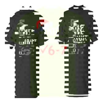 Nice Naughty 6 7 Six Seven Slang Brainrot Meme Xmas T-Shirt - Thegiftio