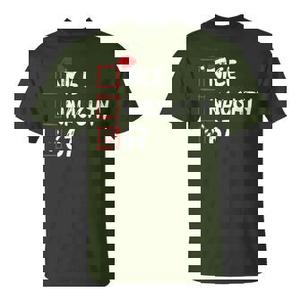 Nice Naughty 67 Six Seven Gen Z Alpha Meme Slang Christmas T-Shirt - Thegiftio