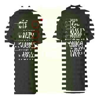 Nice Naughty Grandma's Favorite Christmas List Santa Claus T-Shirt | Seseable UK