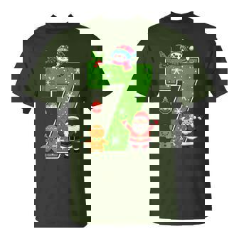 Number 7 67 Meme Couple Pajamas Christmas Matching T-Shirt - Thegiftio