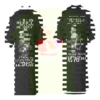 Offensive Christmas Adult Gag -Adults Black Small Short Sleeve - HumorousCasual If You Don't Have A Chimney I'm Coming In Your Backdoor T-Shirt | Mazezy