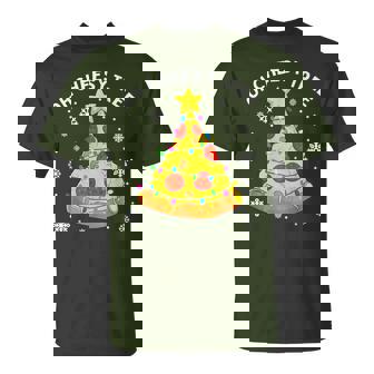 Oh Cheesy Tree Xmas Food Present Christmas Pizza Tree T-Shirt - Monsterry